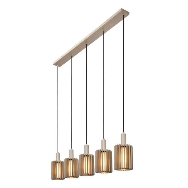 Lucide LAMBRES - Suspension - 5xE27 - Taupe - détail 4